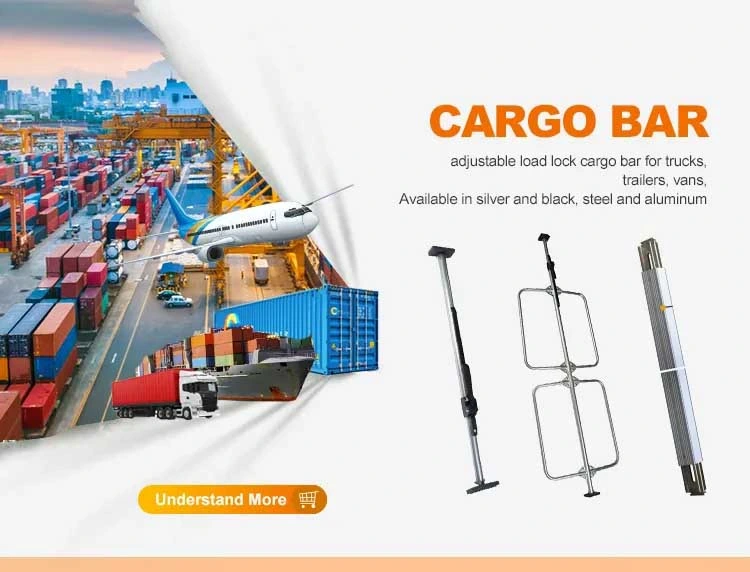 38mm 1.5" Spring Adjustable Steel Cargo Bar 89′′-104′ for Logistics Container Load Trailer Truck Jack Bar